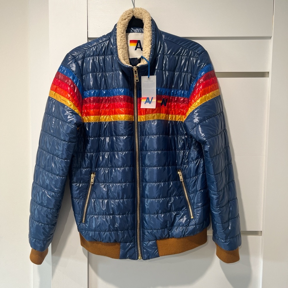 Aviator Nation 5 Stripe Jacket - Glossy Blue